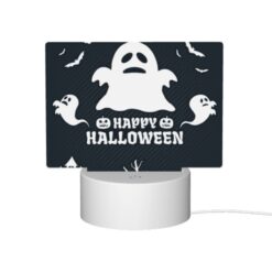 Rectangular Acrylic Night Light, A Ghost Is Shown With The Words "Happy Halloween" Written Below It. -Acrylic Night Light Shop 67a0f5c6f74814e02518a05a74c29b0bde5b476a
