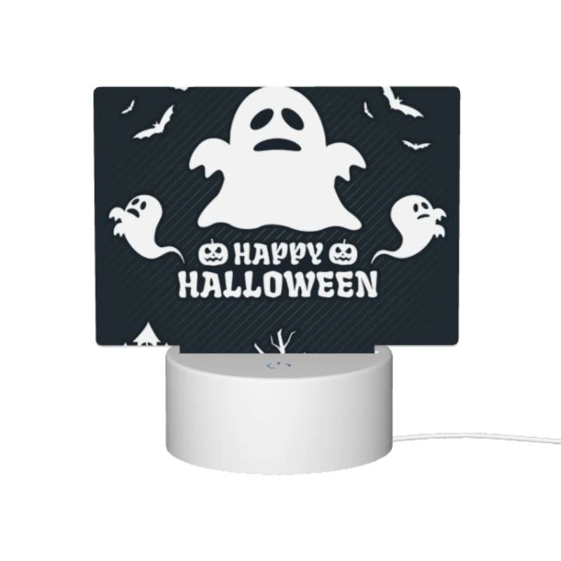 Rectangular Acrylic Night Light, A ghost is shown with the words "Happy Halloween" written below it. Rectangular Acrylic Night Light, A Ghost Is Shown With The Words "Happy Halloween" Written Below It. -Acrylic Night Light Shop 67a0f5c6f74814e02518a05a74c29b0bde5b476a