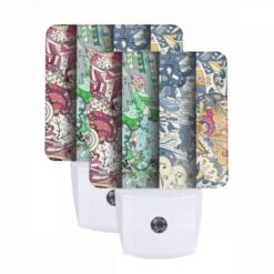 Night Light Set Of 2, Four Different Colored Designs Of A Clock.