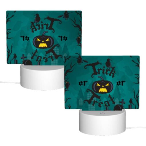Rectangular Acrylic Night Light, A Halloween Poster With A Scary Pumpkin And A Skeleton. -Acrylic Night Light Shop 682eea62604767ce6d7a06be3923cd62539cc85a