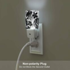 Night Light Set Of 2, A Black And White Image Of A Leafy Plant With A Face Drawn On It. -Acrylic Night Light Shop 686621cf7f30fde47b2913f773fd85e80a430457