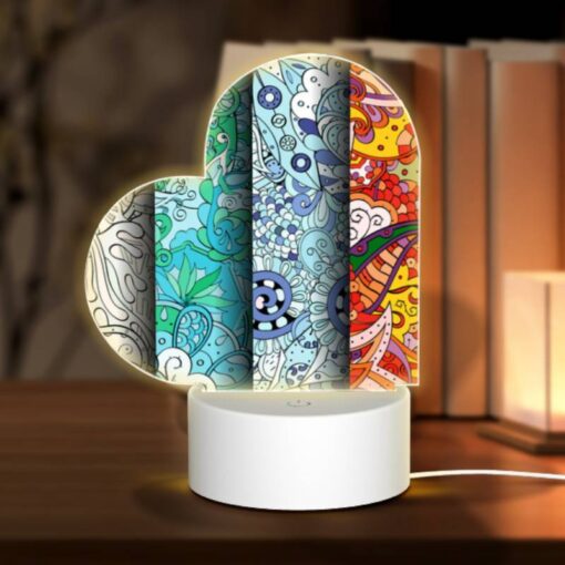 Love Acrylic Night Light, Three Colorful Designs Of Flowers Are Displayed On A Wall. -Acrylic Night Light Shop 68a8e2d6841496a2c44b46a8ca02e1b9997e3d31