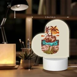 Love Acrylic Night Light, A Cartoon Drawing Of A Palm Tree On A Rock In The Ocean. -Acrylic Night Light Shop 68bab537c4a0289e7cddb1b7cd8cdf5058b8fc79