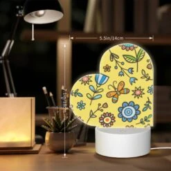 Love Acrylic Night Light, A Colorful Flower Pattern With Yellow Background. -Acrylic Night Light Shop 68cc48c418cbf8dcd5bae08135d5c50d5fb910ac