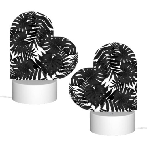 Love Acrylic Night Light, A Pattern Of Leaves On A Black And White Background. -Acrylic Night Light Shop 68f609d307dd89393410a7cd2987aa7430c82842
