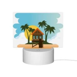 Rectangular Acrylic Night Light, A House On A Beach With A Sunset In The Background. 9 Rectangular Acrylic Night Light, A House On A Beach With A Sunset In The Background. -Acrylic Night Light Shop 69392b6c1fc9088b7facf5f2bde98de663eb468c