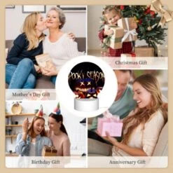 Round Acrylic Night Light, A Group Of Pumpkins With Scary Faces On Them. 7 Round Acrylic Night Light, A Group Of Pumpkins With Scary Faces On Them. -Acrylic Night Light Shop 6945275f751c92246d3f9a822a148384b365d691