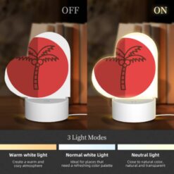 Love Acrylic Night Light, A Red Circle With A Palm Tree In It. -Acrylic Night Light Shop 694f5afeef586a577e05e891f52198009d4996ac