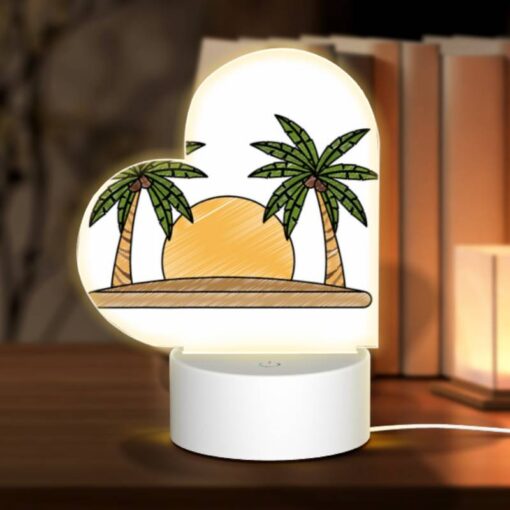 Love Acrylic Night Light, A Drawing Of A Sun With Two Palm Trees On Either Side. -Acrylic Night Light Shop 69a56f096a823b481dd39db85a73bf4905c80a8d