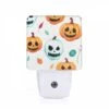 Night Light, A Pattern Of Pumpkins With Smiling Faces And Leaves.