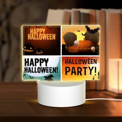 Rectangular Acrylic Night Light, A Collection Of Four Different Halloween Party Images. -Acrylic Night Light Shop 69f42f23bbce2ef9324ee4c37d4968f5f15ad14f