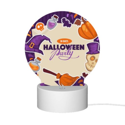 Round Acrylic Night Light, A Colorful Poster Advertising A Halloween Party. -Acrylic Night Light Shop 6a78944a24365fc80878f525f74d101245e7156f