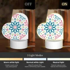 Love Acrylic Night Light, A Colorful Heart-shaped Design With A Yellow Center. -Acrylic Night Light Shop 6aa62f75a4983281599ce03ea5fd7df14c14f858