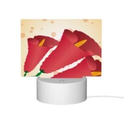 Rectangular Acrylic Night Light, A Red Flower With Green Leaves. -Acrylic Night Light Shop 6b3a1781e50a43b89d75f5cbd12c6c8fedca192a