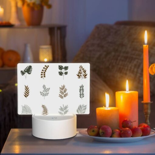 Rectangular Acrylic Night Light, A Collection Of Different Types Of Leaves. -Acrylic Night Light Shop 6c85d634998df904012a89b4148e98285ecbe2ed