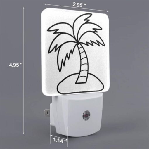 Night Light Set Of 2, A Black And White Drawing Of A Palm Tree. -Acrylic Night Light Shop 6cce0b417b57970f4ca2a036b772bab6d530cf10