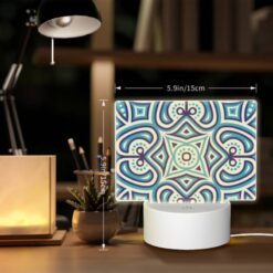 Rectangular Acrylic Night Light, A Blue And White Patterned Design. -Acrylic Night Light Shop 6d0fe98b09228edc0ba37e43ae5ccd549f9eb298