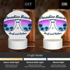Round Acrylic Night Light, A Pair Of Sunglasses With A Beach Scene On Them. -Acrylic Night Light Shop 6d9eccfb03f873b05a943682405f1fa6181c5fde