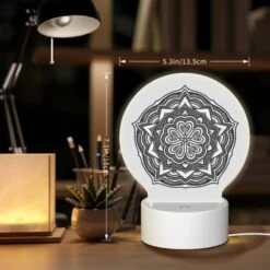 Round Acrylic Night Light, A Black And White Drawing Of A Flower. 5 Round Acrylic Night Light, A Black And White Drawing Of A Flower. -Acrylic Night Light Shop 6db35d5a921d60eeb479de75e1724b25b8d27d77