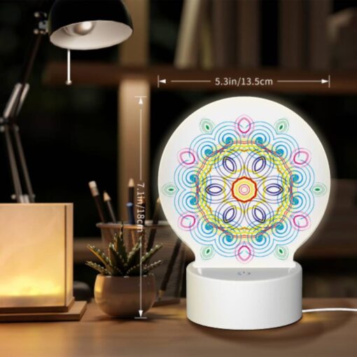 Round Acrylic Night Light, A Colorful Circle With A Yellow Center. -Acrylic Night Light Shop 6db39e45fc53e95c72c3757bea02fd8184c09eff