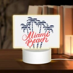 Rectangular Acrylic Night Light, A Logo For The Miami Beach.