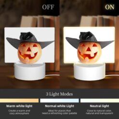 Rectangular Acrylic Night Light, A Pumpkin With A Black Hat On It. -Acrylic Night Light Shop 6e0fb958bca261ec1339c82a45d616be7faaf9d4