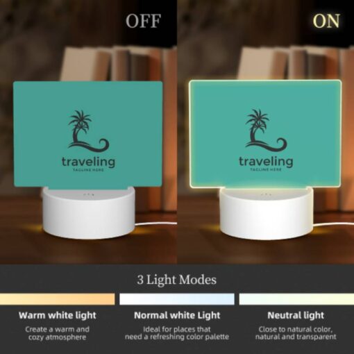 Rectangular Acrylic Night Light, A Logo For A Traveling Company. -Acrylic Night Light Shop 6e2882a6fde9b15c8ed3f000f139dc13dd4094e9
