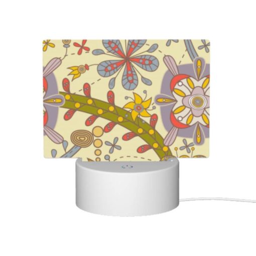 Rectangular Acrylic Night Light, A Colorful Flower Design With A Yellow Bowl In The Center. -Acrylic Night Light Shop 6e7592e1a1fc121a71c29fb974ed5d5ce765577b