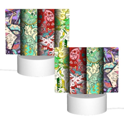 Rectangular Acrylic Night Light, Four Different Colored Papers With Designs On Them. -Acrylic Night Light Shop 6ec249ef5ffd1d0977007608559ad1be892de661