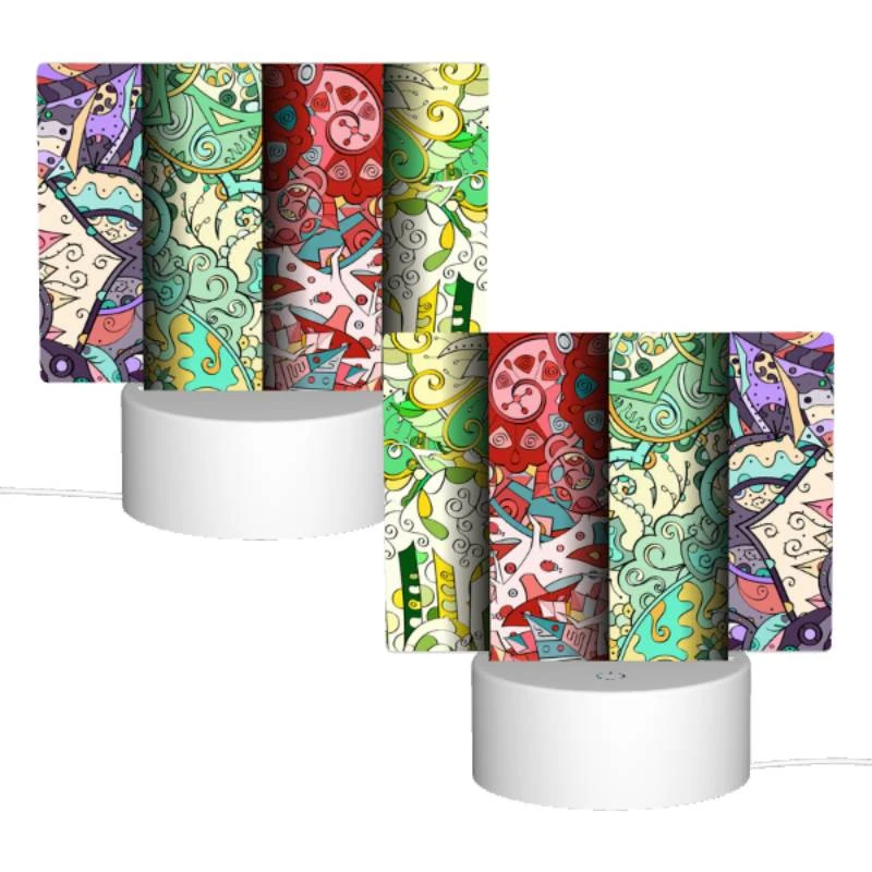 Rectangular Acrylic Night Light, Four different colored papers with designs on them. Rectangular Acrylic Night Light, Four Different Colored Papers With Designs On Them. -Acrylic Night Light Shop 6ec249ef5ffd1d0977007608559ad1be892de661