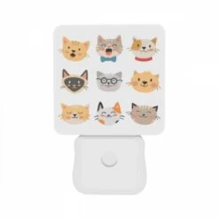 Night Light Set Of 2, A Collection Of Cat Icons With Different Expressions. -Acrylic Night Light Shop 6ef647ff2239f22ddd07e81f18f3dd115d080955