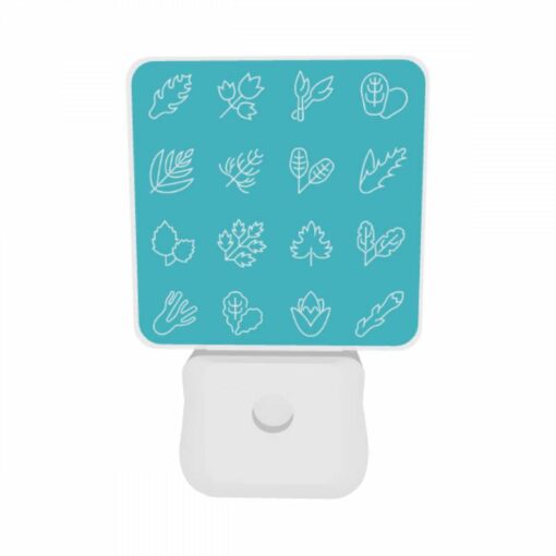 Night Light Set Of 2, A Collection Of Leaves And Flowers In Black And White. -Acrylic Night Light Shop 6ef9c2ff70e24f3b49fcce693f7f770eb420abdf