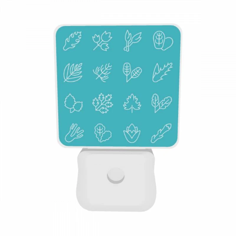 Night Light Set of 2, A collection of leaves and flowers in black and white. Night Light Set Of 2, A Collection Of Leaves And Flowers In Black And White. -Acrylic Night Light Shop 6ef9c2ff70e24f3b49fcce693f7f770eb420abdf