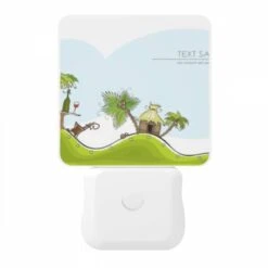 Night Light, A Cartoon Of A Hill With A Palm Tree And A Bottle Of Wine. -Acrylic Night Light Shop 6f05b3e8eb10a9664aab563ef95e715981f23873