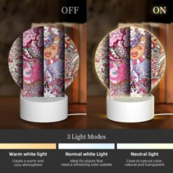Round Acrylic Night Light, Three Colorful Designs Of A Clock Are Displayed. -Acrylic Night Light Shop 6f121cb85e3664242e041d613d41e7b174cbb417
