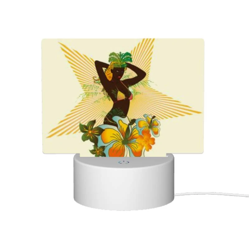 Rectangular Acrylic Night Light, A woman with a flower in her hair is wearing a bikini. Rectangular Acrylic Night Light, A Woman With A Flower In Her Hair Is Wearing A Bikini. -Acrylic Night Light Shop 6f3478d7832d8eadcef0deeea0c2e7a4bcc5594e