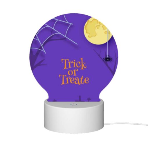 Round Acrylic Night Light, A Spooky Halloween Scene With A Spider Hanging From A Tree And A Full Moon In The Background. -Acrylic Night Light Shop 6f44fbf91c788c618306155ee80d3dac28417aa3