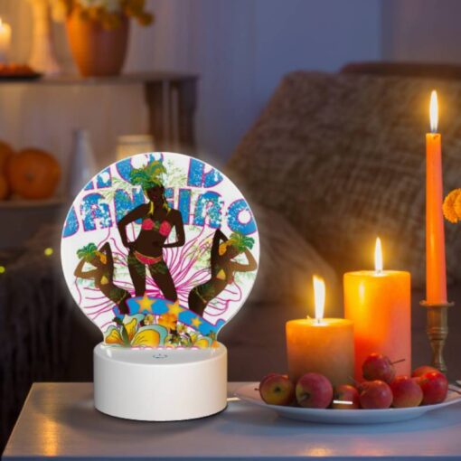Round Acrylic Night Light, A Colorful Advertisement Featuring A Woman In A Bikini. -Acrylic Night Light Shop 6f5d8d0542e0b856002073f0cb6efe82c4468ce8