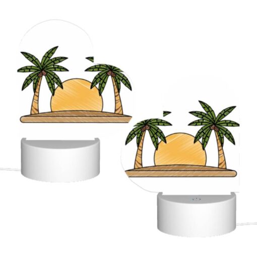 Love Acrylic Night Light, A Drawing Of A Sun With Two Palm Trees On Either Side. -Acrylic Night Light Shop 7013676228e5a1c106d655814b15082d7a19bafe