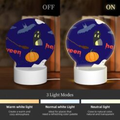 Round Acrylic Night Light, A Halloween Themed Image With A Pumpkin -Acrylic Night Light Shop 704f42b373128ed12fee04405e24386747cc4fb6