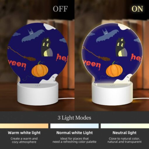 Round Acrylic Night Light, A Halloween Themed Image With A Pumpkin -Acrylic Night Light Shop 704f42b373128ed12fee04405e24386747cc4fb6