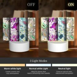 Rectangular Acrylic Night Light, Three Colorful Designs Of A Flower Are Displayed. -Acrylic Night Light Shop 70526030e2e89f664bb0bdcbe91a1060f8a30a0d