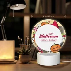 Round Acrylic Night Light, A Colorful Halloween Poster With A Round Circle In The Center. -Acrylic Night Light Shop 7057b70751d0764132007824046bea8d317bedf8