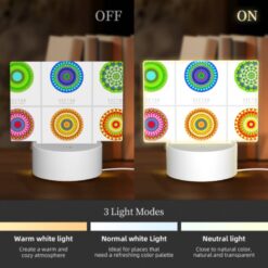Rectangular Acrylic Night Light, A Collection Of Colorful Geometric Patterns. -Acrylic Night Light Shop 7078aaffc9b0cd322f6ceb256722aefc9c45029f