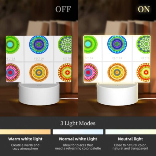 Rectangular Acrylic Night Light, A Collection Of Colorful Geometric Patterns. -Acrylic Night Light Shop 7078aaffc9b0cd322f6ceb256722aefc9c45029f