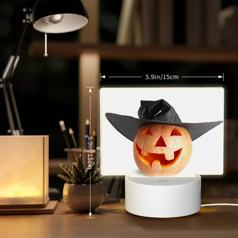 Rectangular Acrylic Night Light, A pumpkin with a black hat on it. Rectangular Acrylic Night Light, A Pumpkin With A Black Hat On It. -Acrylic Night Light Shop 70b49a54210c9586ef19f50e86cf970b8086531c