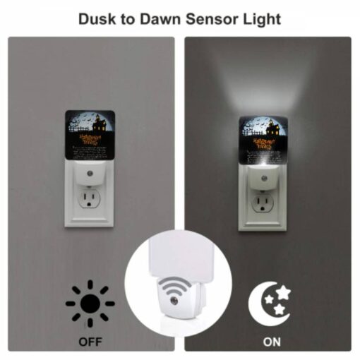Night Light Set Of 2, A Halloween Treat Poster With A Spooky House And Bats. -Acrylic Night Light Shop 70fc8de23c38e4c0c402793b4bd919c1701c8e6d