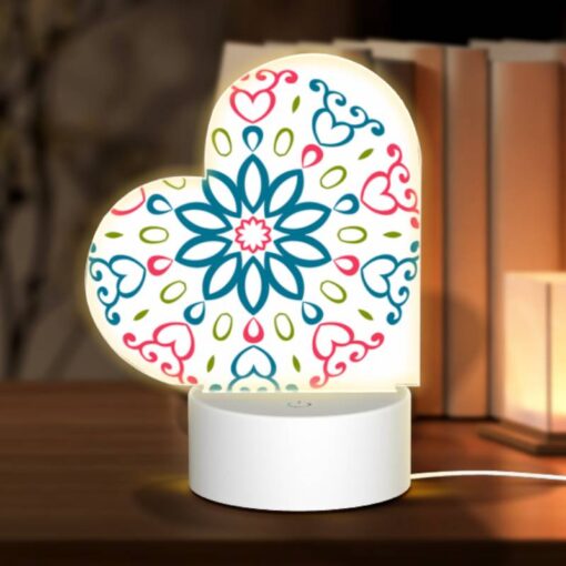 Love Acrylic Night Light, A Colorful Heart-shaped Design With A Yellow Center. -Acrylic Night Light Shop 712320d816ded73ea0fe96636646df3722a8a3d9