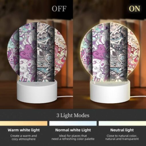 Round Acrylic Night Light, Four Different Colored Designs Of Swirls And Patterns. -Acrylic Night Light Shop 7127e6b9d61c3b2008acd447a21e732f0fd1fcd1
