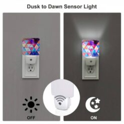 Night Light Set Of 2, A Colorful Triangular Pattern With A Blue Background. -Acrylic Night Light Shop 7151eb3b25a8908db985121e942b9ca13da1a283